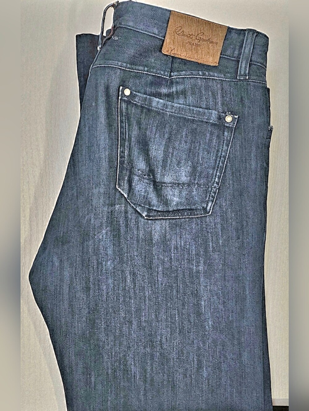 Robert Graham Men's Slim Straight Jeans in Dark Blue